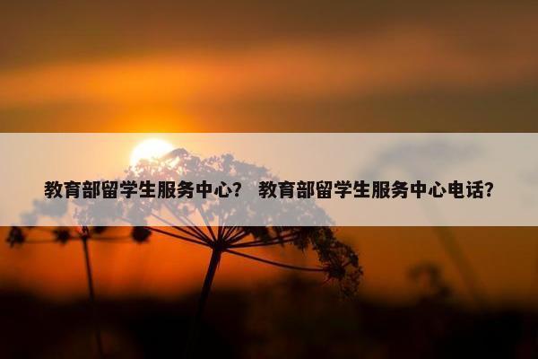 教育部留学生服务中心？ 教育部留学生服务中心电话？
