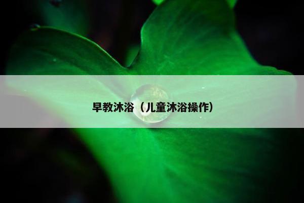 早教沐浴（儿童沐浴操作）