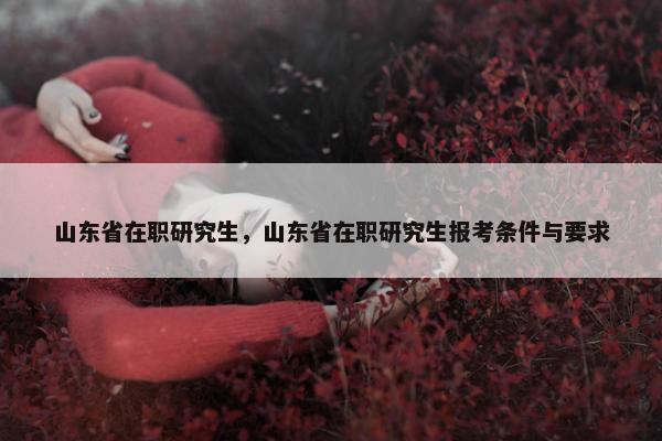 山东省在职研究生，山东省在职研究生报考条件与要求