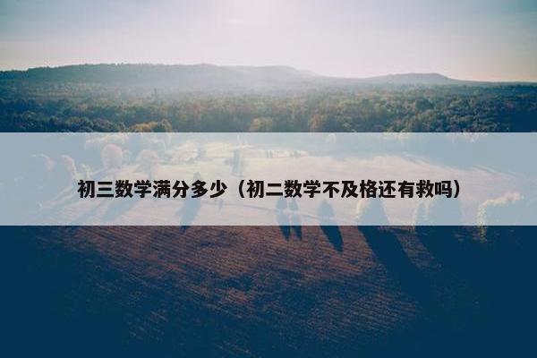 初三数学满分多少（初二数学不及格还有救吗）