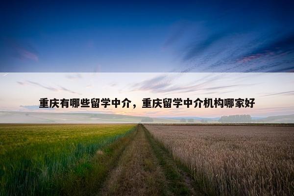 重庆有哪些留学中介，重庆留学中介机构哪家好