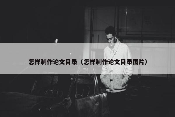 怎样制作论文目录（怎样制作论文目录图片）