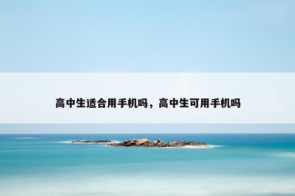 高中生适合用手机吗，高中生可用手机吗