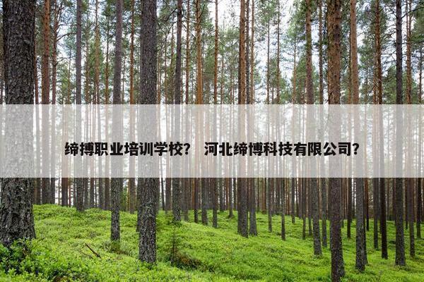 缔搏职业培训学校？ 河北缔博科技有限公司？