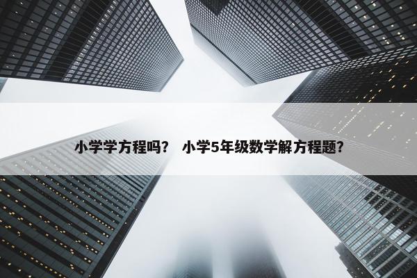 小学学方程吗？ 小学5年级数学解方程题？