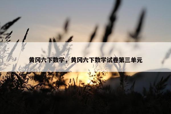 黄冈六下数学，黄冈六下数学试卷第三单元