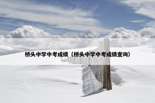 桥头中学中考成绩（桥头中学中考成绩查询）