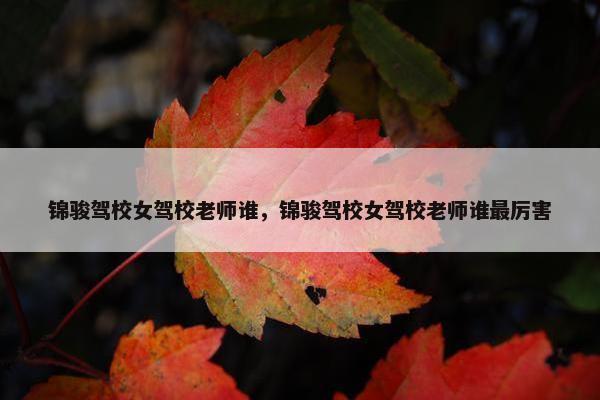 锦骏驾校女驾校老师谁，锦骏驾校女驾校老师谁最厉害