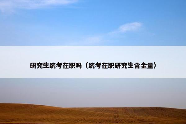 研究生统考在职吗（统考在职研究生含金量）