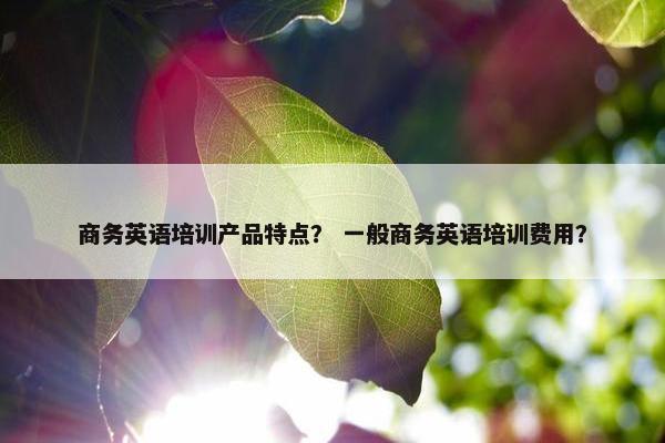 商务英语培训产品特点？ 一般商务英语培训费用？
