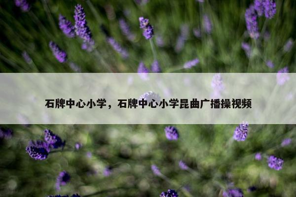 石牌中心小学，石牌中心小学昆曲广播操视频