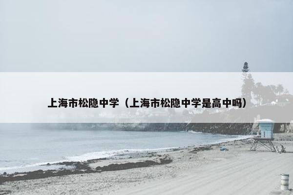 上海市松隐中学（上海市松隐中学是高中吗）