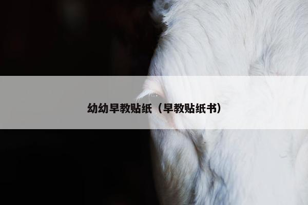 幼幼早教贴纸（早教贴纸书）