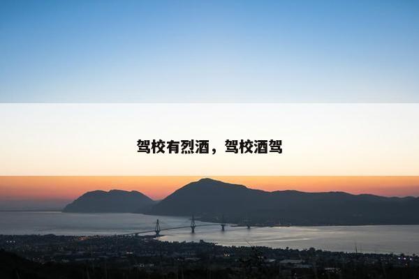 驾校有烈酒，驾校酒驾