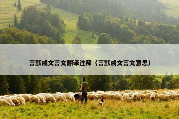 言默戒文言文翻译注释（言默戒文言文意思）