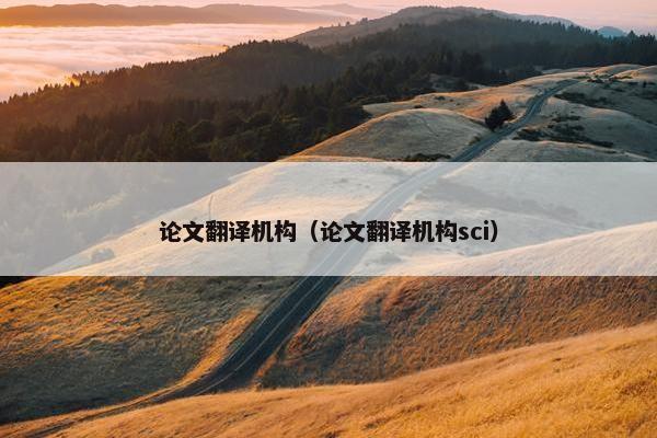 论文翻译机构（论文翻译机构sci）