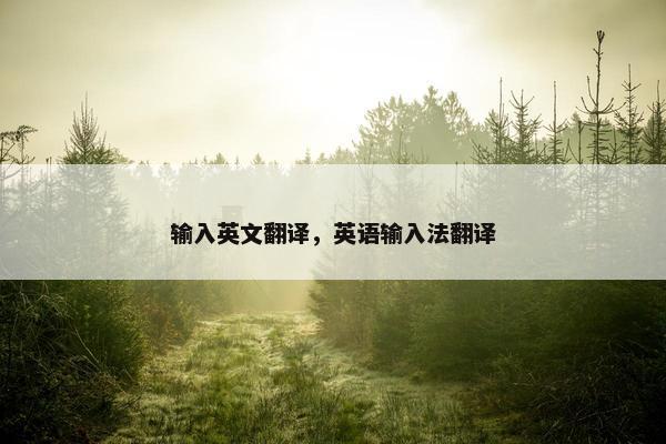 输入英文翻译，英语输入法翻译