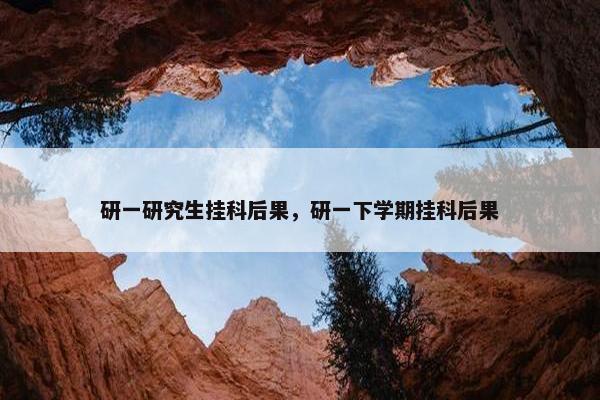 研一研究生挂科后果，研一下学期挂科后果