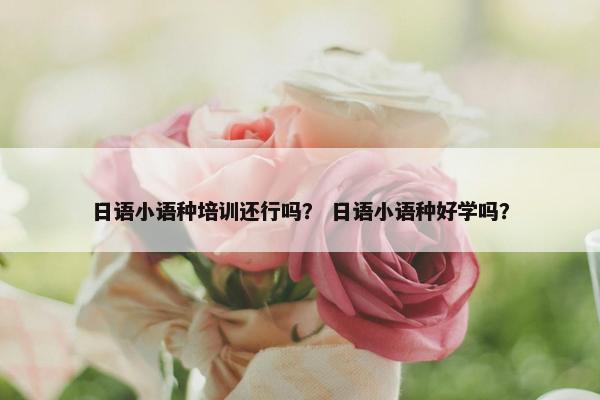 日语小语种培训还行吗？ 日语小语种好学吗？