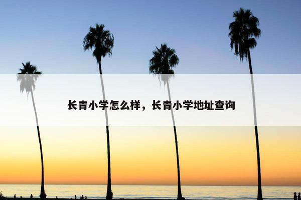 长青小学怎么样，长青小学地址查询