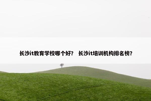 长沙it教育学校哪个好？ 长沙it培训机构排名榜？