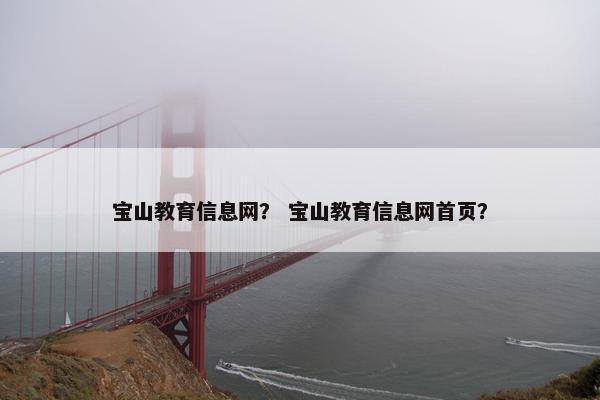 宝山教育信息网？ 宝山教育信息网首页？