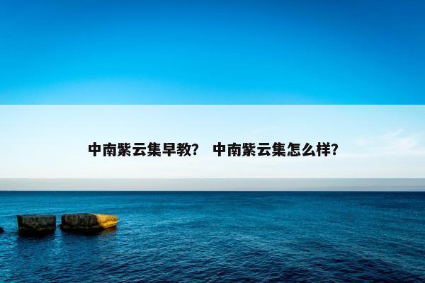 中南紫云集早教？ 中南紫云集怎么样？