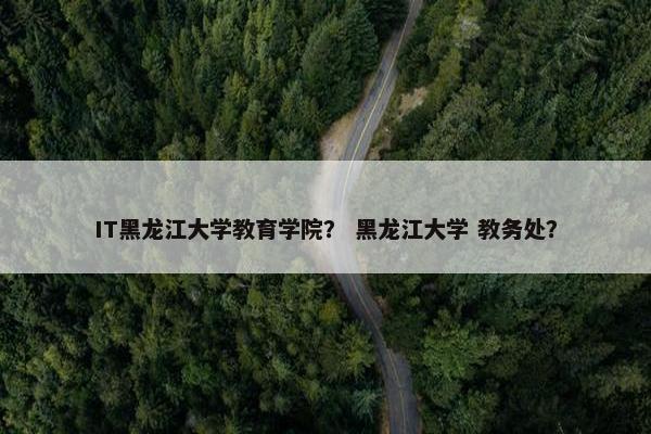IT黑龙江大学教育学院？ 黑龙江大学 教务处？