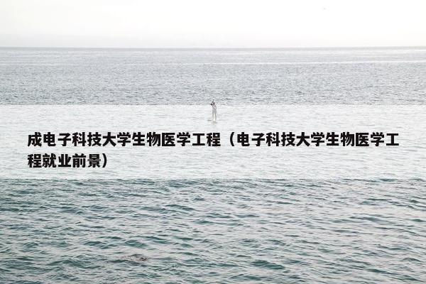 成电子科技大学生物医学工程（电子科技大学生物医学工程就业前景）
