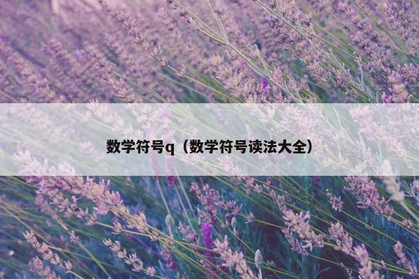 数学符号q（数学符号读法大全）