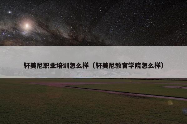 轩美尼职业培训怎么样（轩美尼教育学院怎么样）