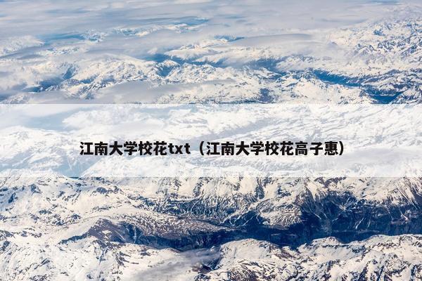 江南大学校花txt（江南大学校花高子惠）