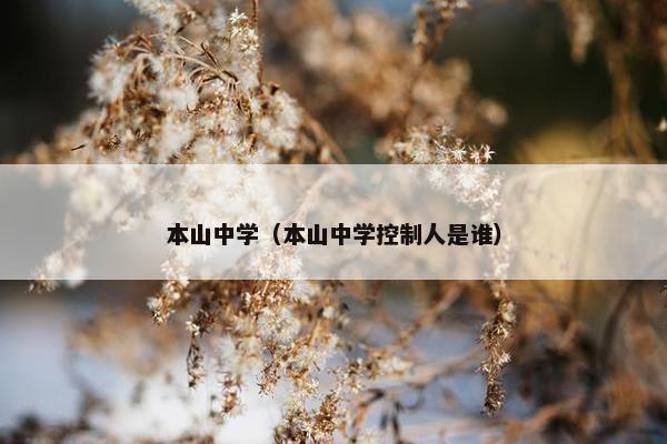 本山中学（本山中学控制人是谁）
