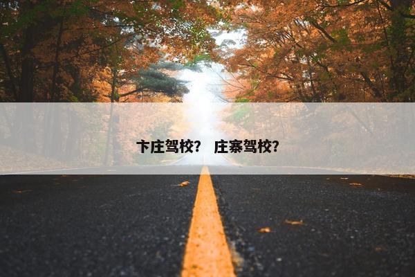卞庄驾校？ 庄寨驾校？